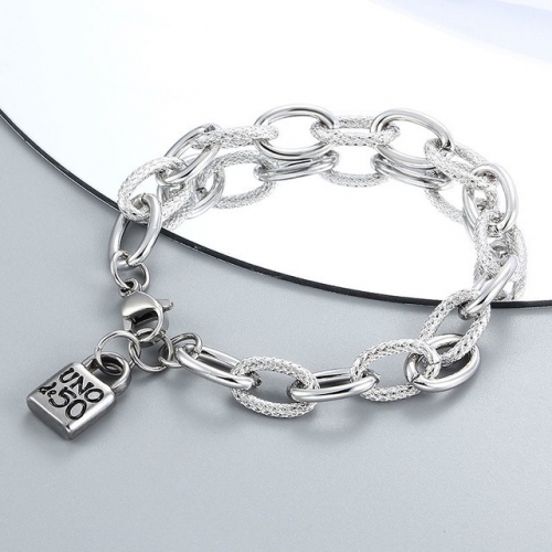 Stainless Steel Uno de 50 Bracelet-CH211222-P12TGGG