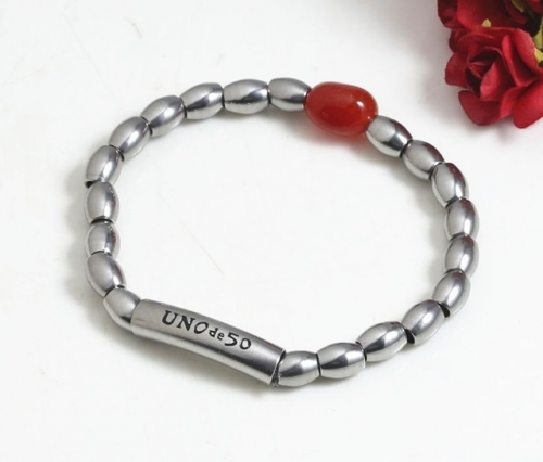 Stainless Steel Uno de 50 Bracelet-SN211224-TUNB0027-S-RE-16