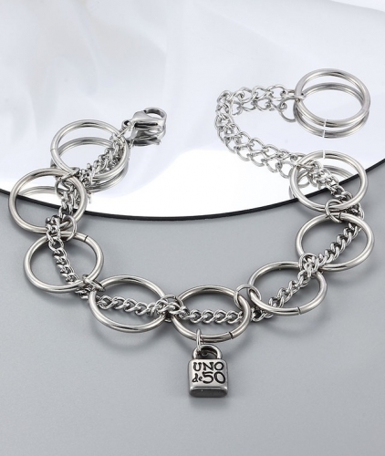 Stainless Steel Uno de 50 Bracelet-CH220223-P15TGG