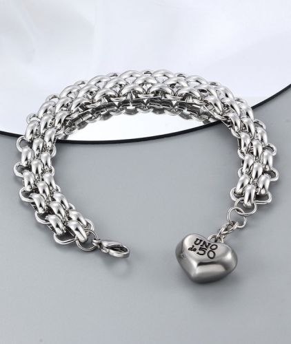 Stainless Steel Uno de 50 Bracelet-CH220223-P21VBN