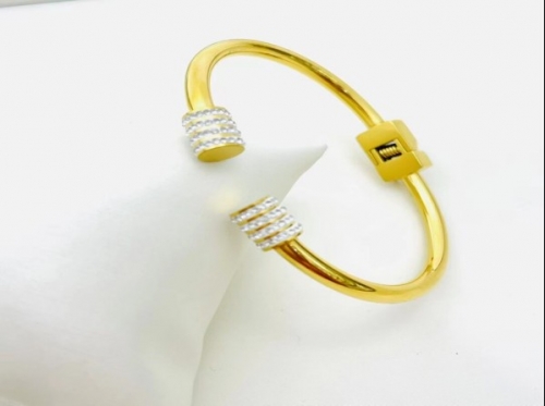 Stainless Steel Brand Bangle-XG220316-P19