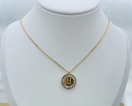 Stainless Steel Brand Necklace-XG220316-P10S