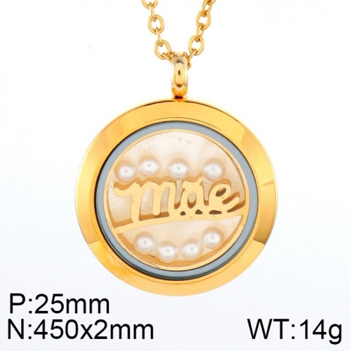 Stainless Steel Mother Necklace-KK220322-KN35372-K-19