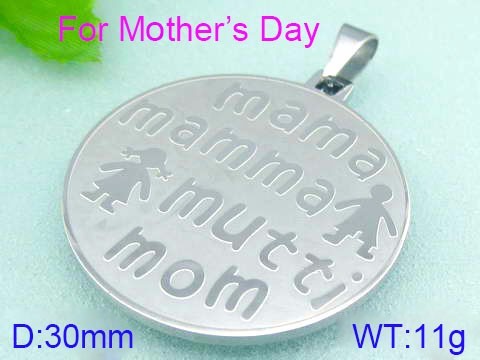 Stainless Steel Mother Pendant-KK220322-KP54556-K-7