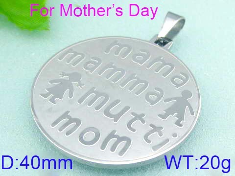 Stainless Steel Mother Pendant-KK220322-KP54555-K-7