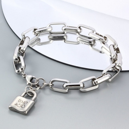 Stainless Steel Uno de 50 Bracelet-CH220330-P14VTF