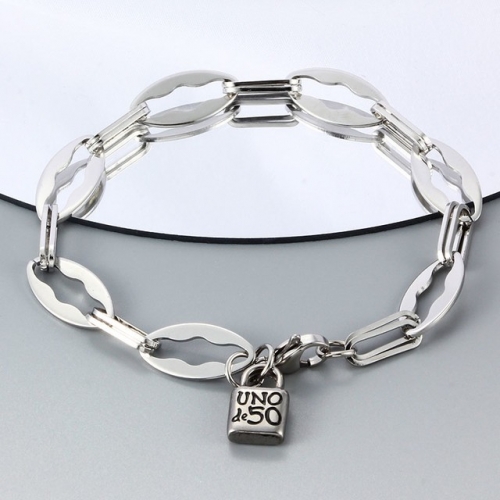 Stainless Steel Uno de 50 Bracelet-CH220330-P12CDD