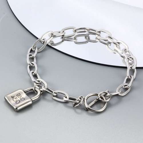 Stainless Steel Uno de 50 Bracelet-CH220330-P12YTF