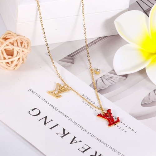 Stainless Steel Brand Necklace-HY220412-P15a