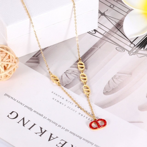 Stainless Steel Brand Necklace-HY220412-P16T