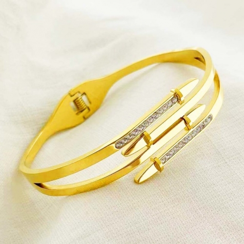 Stainless Steel Brand Bangle-RR220412-Rrs04056-24