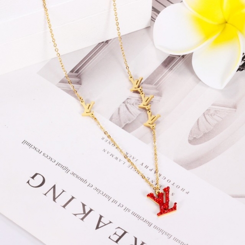 Stainless Steel Brand Necklace-HY220412-P16R