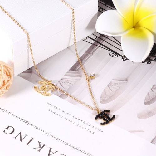 Stainless Steel Brand Necklace-HY220412-P15g