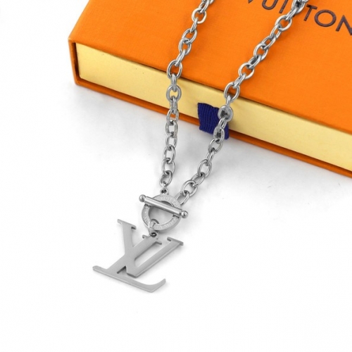 Stainless Steel Brand Necklace-HY220412-P12XRD