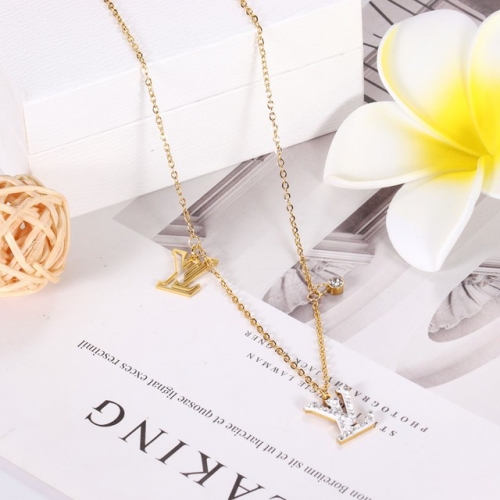 Stainless Steel Brand Necklace-HY220412-P15f