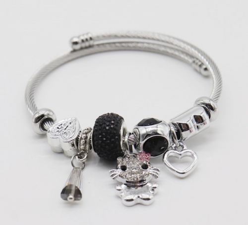 Stainless Steel Bracelet with alloy copper charms-DN220413-IMG_9329