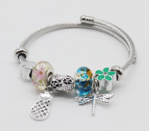 Stainless Steel Bracelet with alloy copper charms-DN220413-IMG_9309