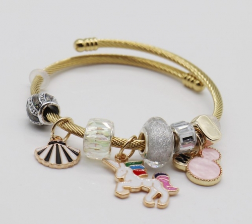 Stainless Steel Bracelet with alloy copper charms-DN220413-IMG_9373