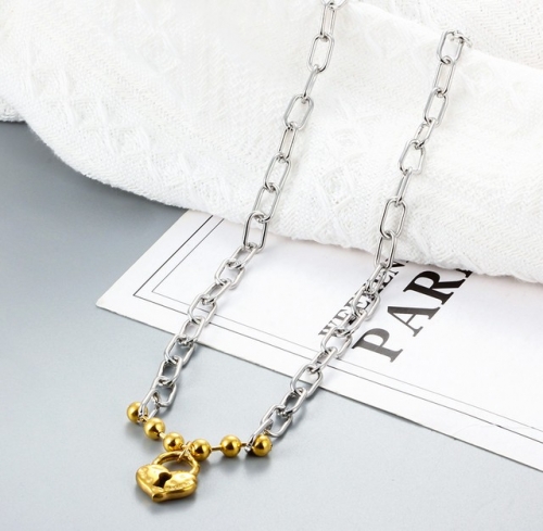 Stainless Steel Uno de 50 Necklace-CH220415-P13TYG