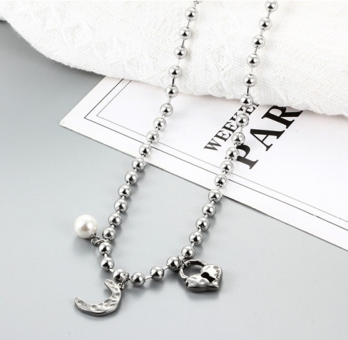 Stainless Steel Uno de 50 Necklace-CH220415-P13GHJ
