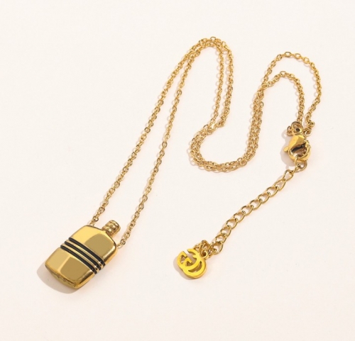 Stainless Steel Brand Necklace-YWA220511-P11DA