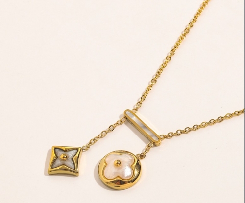 Stainless Steel Brand Necklace-YWA220511-P12SZD