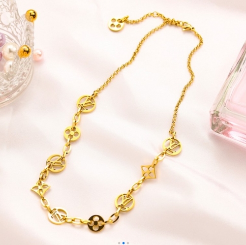 Stainless Steel Brand Necklace-YWA220511-P18S