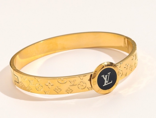 Stainless Steel Brand Bangle-YWA220511-P19.5DS