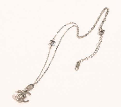 Stainless Steel Brand Necklace-YWA220511-P13SRWR