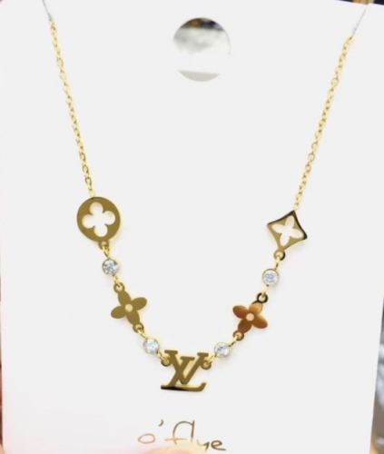 Stainless Steel Brand Necklace-YWA220511-P13XF