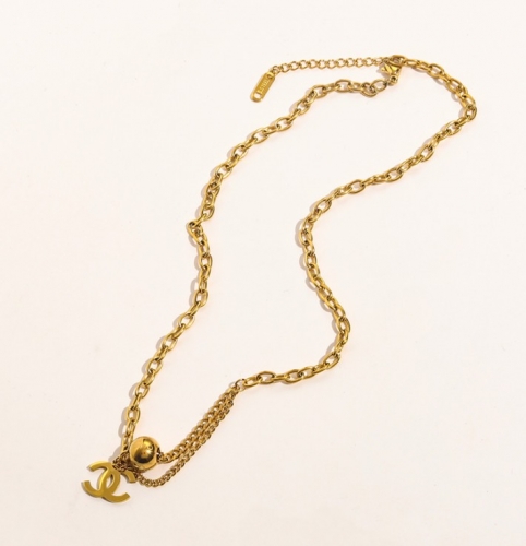 Stainless Steel Brand Necklace-YWA220511-P12.5D