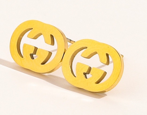 Stainless Steel Brand Earrings-YWA220511-P5DG