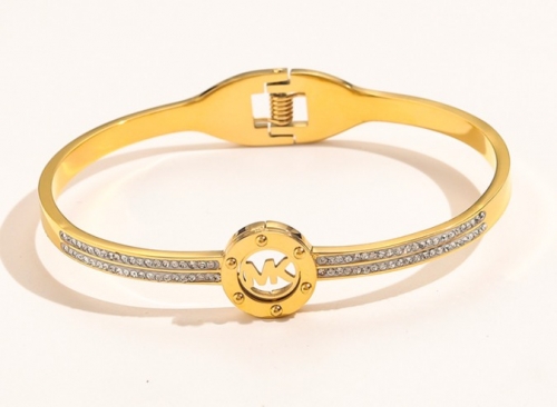 Stainless Steel Brand Bangle-YWA220511-P21SAG