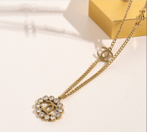 Stainless Steel Brand Necklace-YWA220511-P14S