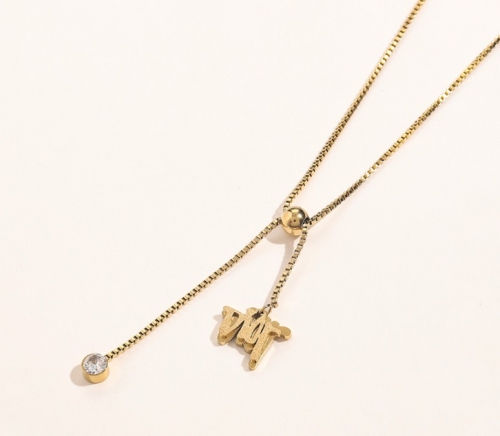 Stainless Steel Brand Necklace-YWA220511-P13AD