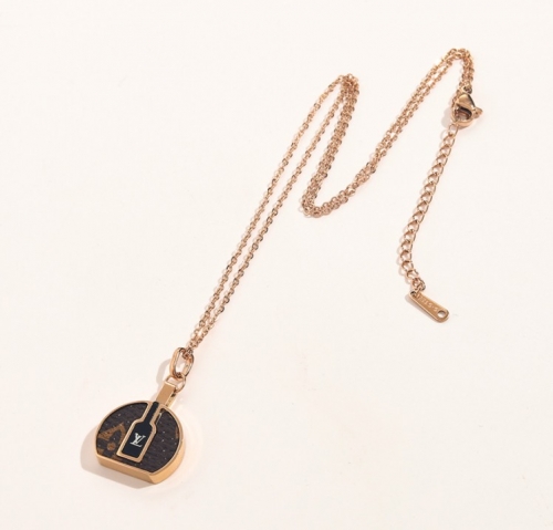 Stainless Steel Brand Necklace-YWA220511-P13.5DSGS