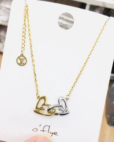 Stainless Steel Brand Necklace-YWA220511-P13.5L