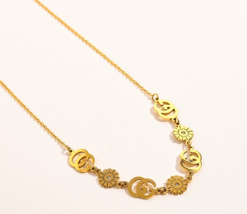 Stainless Steel Brand Necklace-YWA220511-P14.5SZ