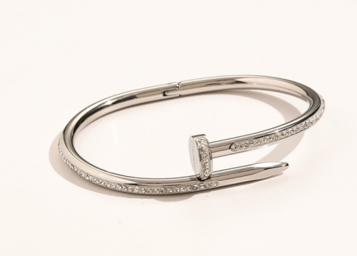 Stainless Steel Brand Bangle-YWA220511-P17SA