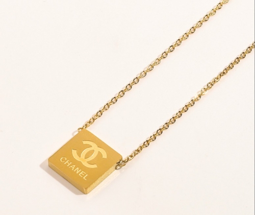 Stainless Steel Brand Necklace-YWA220511-P8DS