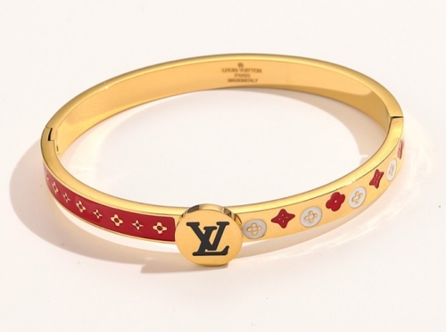 Stainless Steel Brand Bangle-YWA220511-P18.5GD