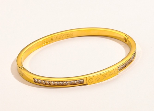 Stainless Steel Brand Bangle-YWA220511-P21.5GDD