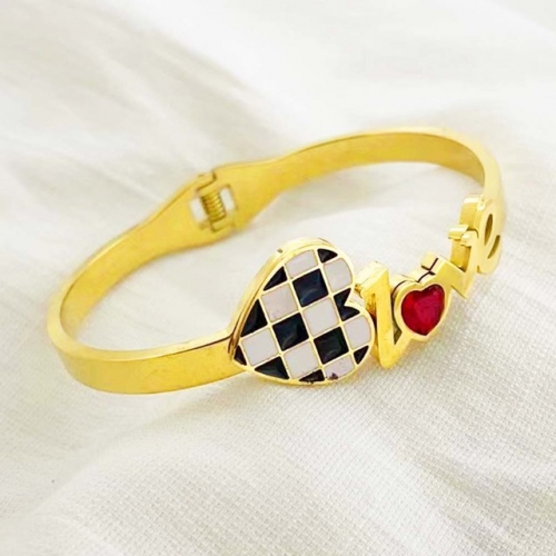 Stainless Steel Brand Bangle-RR220515-Rrs04071-24