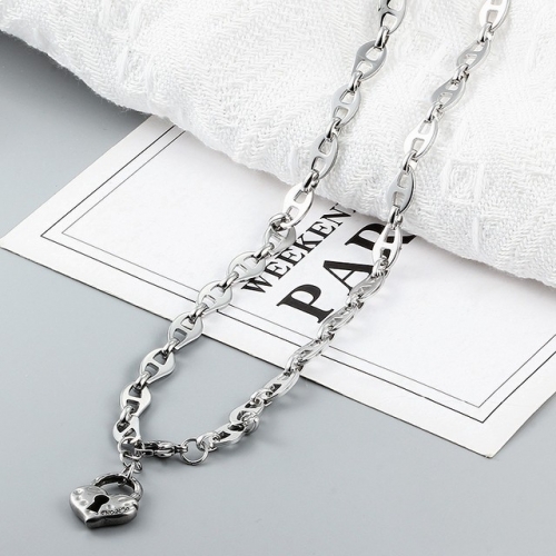 Stainless Steel UNO DE &50 Necklace-CH220515-P14VRD