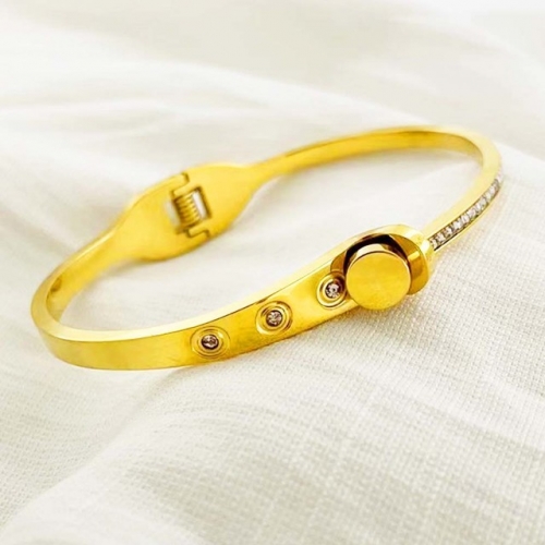 Stainless Steel Brand Bangle-RR220515-Rrs04076-24