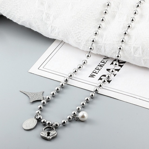 Stainless Steel UNO DE &50 Necklace-CH220515-P16YII