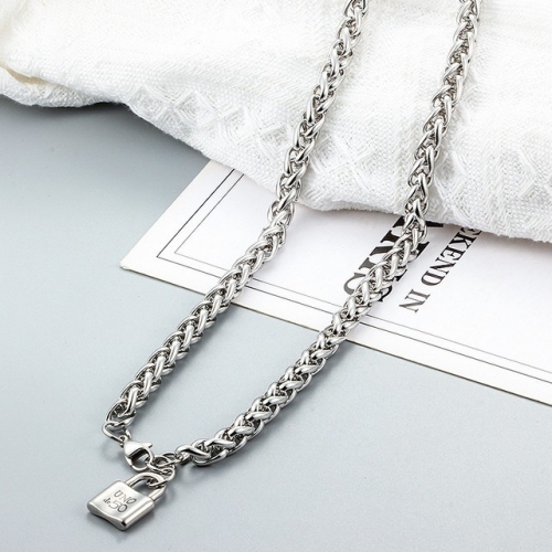 Stainless Steel uno de & 50 Necklace-CH220526-P11ESS