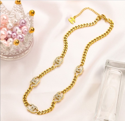 Stainless Steel Brand Necklace-YWA220526-P22SDF