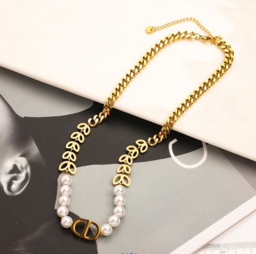 Stainless Steel Brand Necklace-YWA220526-P17DSADG