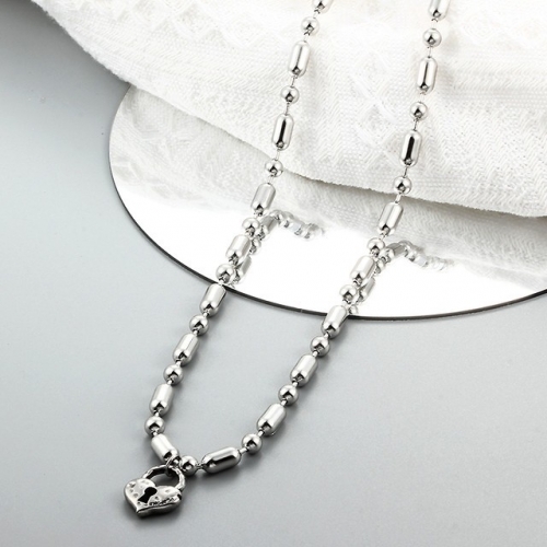 Stainless Steel Uno de & 50 Necklace-CH220617-P11VRD